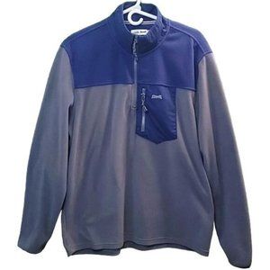 Mens Le Tigre Tri-Flex Grey & Blue 1/4 Zip Light Weight Pull Over Fleece Size L